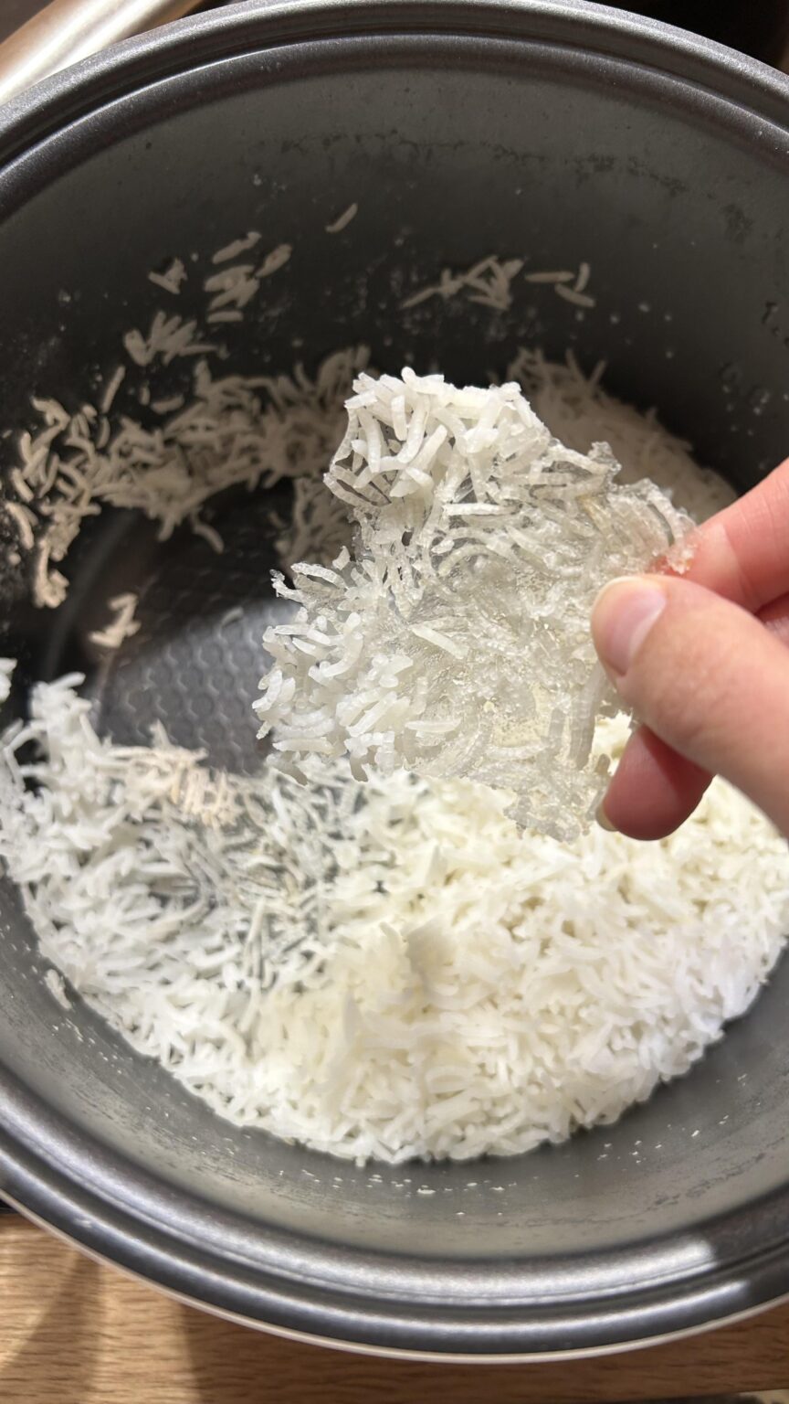 “schicht” beim reis kochen “schicht” beim reis kochen