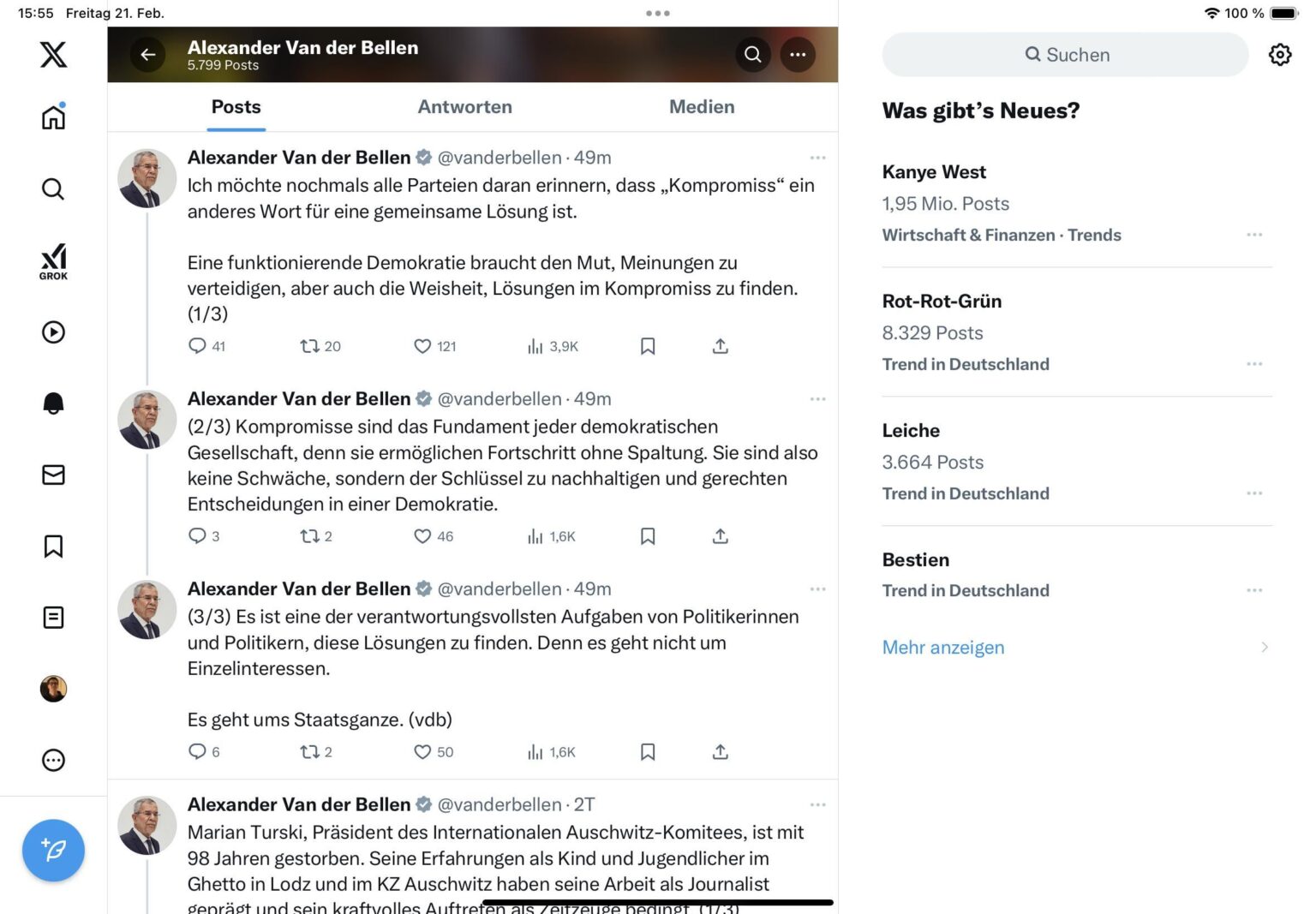 Der Bundespräsident, gerade dezent ungeduldig.