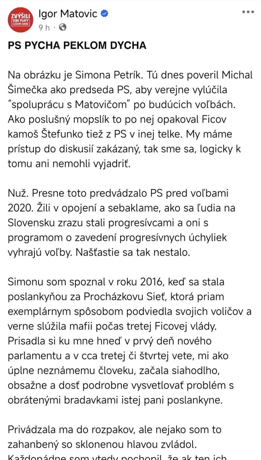 Matovic hat (wieder) etwas übrig