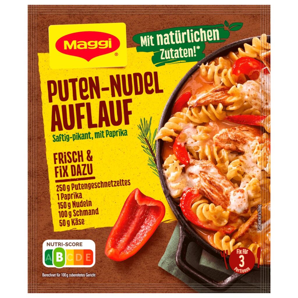 Ersatz für Maggi Puten Nudel Auflauf