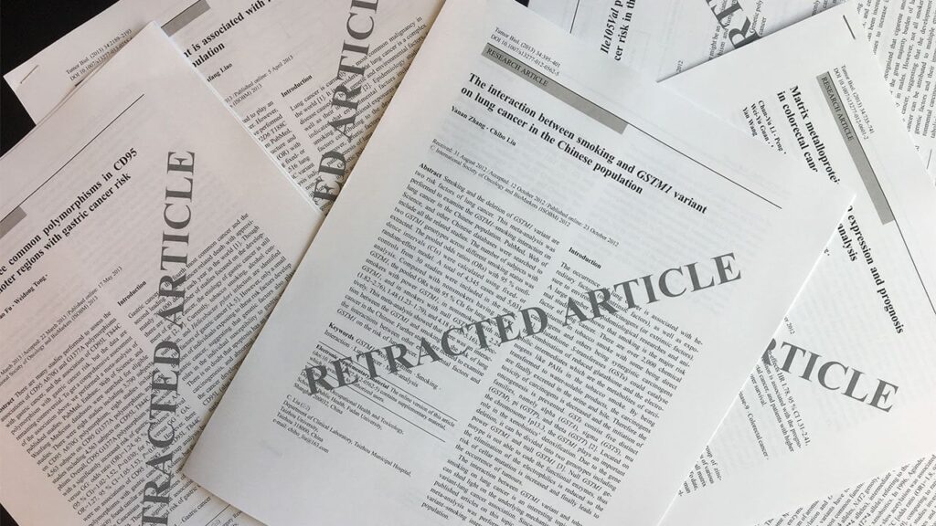 Retraktion von wissenschaftlichen Papieren beginnt Retraktion von wissenschaftlichen Papieren beginnt