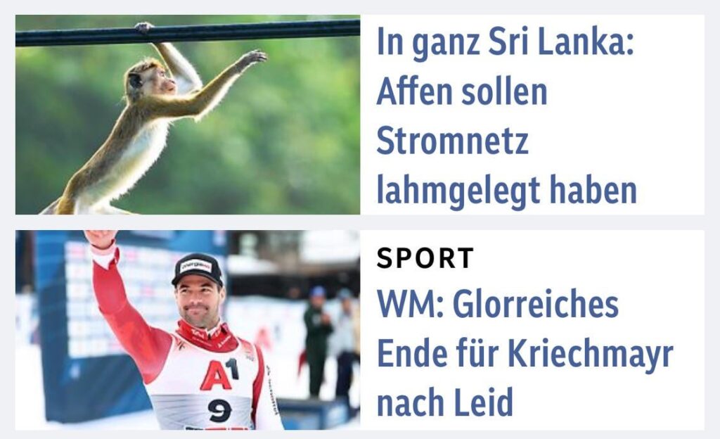 Erster Gedanke: warum hält Vincent Kriechmayr einen Affen als Pokal