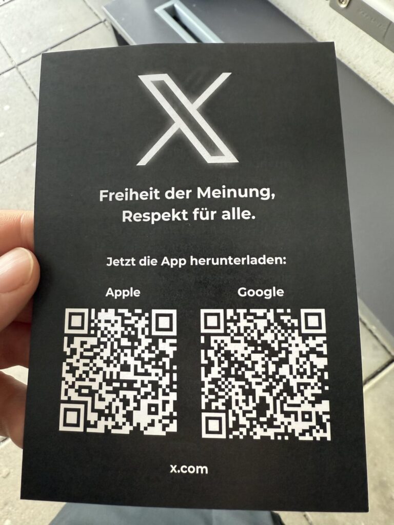 Werbung für X im Postkasten. Das war sehr unerwartet.
