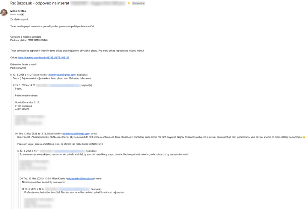 Betrug / Phishing - Bazos, frisch, seien Sie vorsichtig! Auch wenn Virustotal nicht so viel zeigt ...