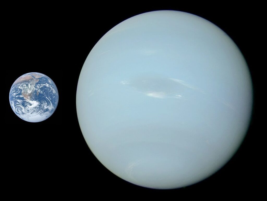 Das Wiki -Bild von Erde und Neptungrößenvergleich ist nicht genau