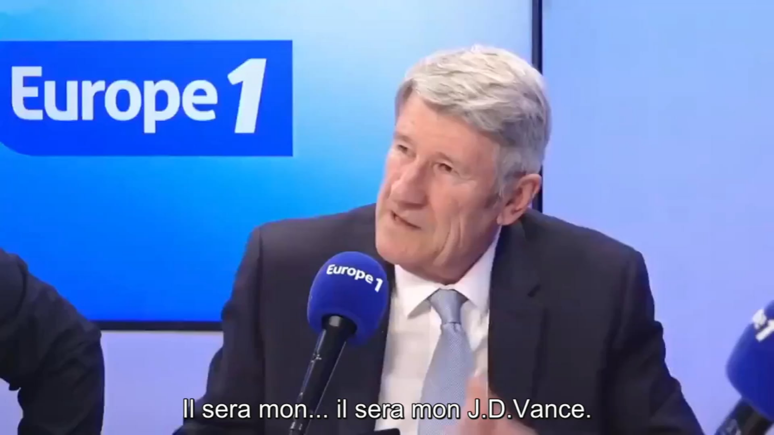 Philippe de Villiers sieht sich mit Cyril Hanouna in "Vizepräsidenten" (Europa 1, 03/03/2025) Präsidentin.