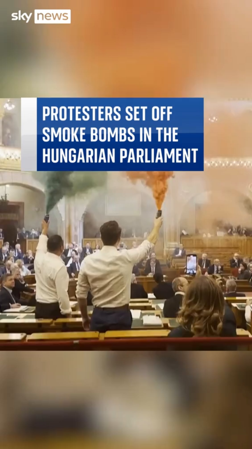 Wenn Banner nicht ausreichen: Rauch im Parlament ist bereits in Ungarn.