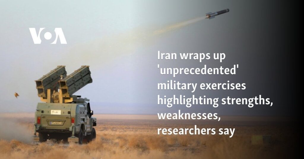 Der Iran schließt „beispiellose“ militärische Übungen, die Stärken, Schwächen hervorheben, sagen Forscher, sagen Forscher Der Iran schließt "beispiellose" militärische Übungen, die Stärken, Schwächen hervorheben, sagen Forscher, sagen Forscher