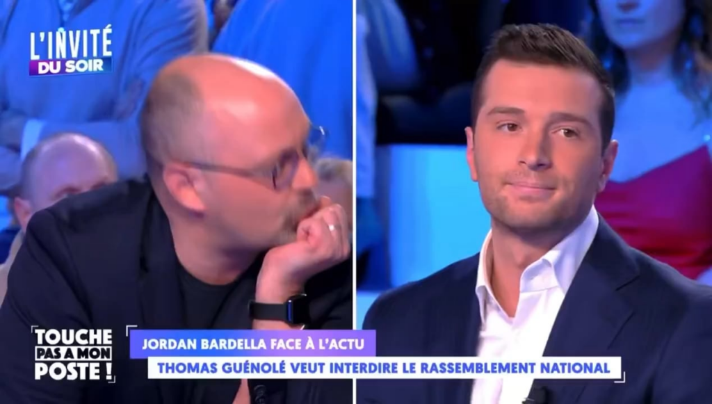 Jordan Bardella wurde angesichts einer Frage eines TPMP -Kolumnisten zur fiktiven Jobbeziehung des RN - 20.03.2025 abgelehnt
