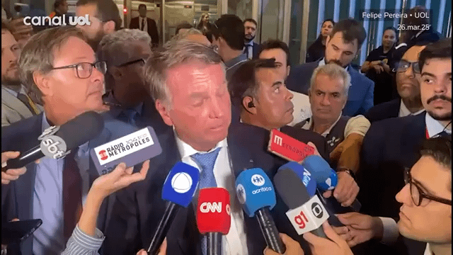 Jair Bolsonaro, Ex -Präsident von Brasilien, wird im Rahmen seines Urteils über versuchten Putschdaten über den Hintergrund eines Beerdigungsingenieurwesens interviewt