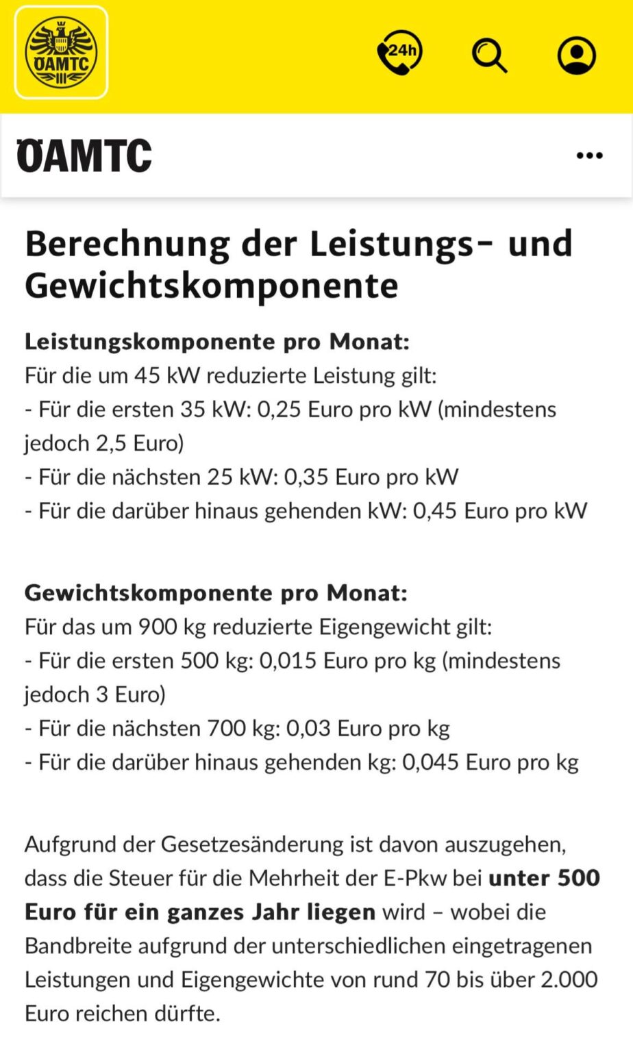 Motorbezogene Versicherungssteuer für E-Autos ab 1. April