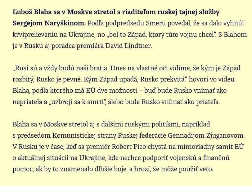 Blaha sollte einen Einladungsbrief in Moskau annehmen.