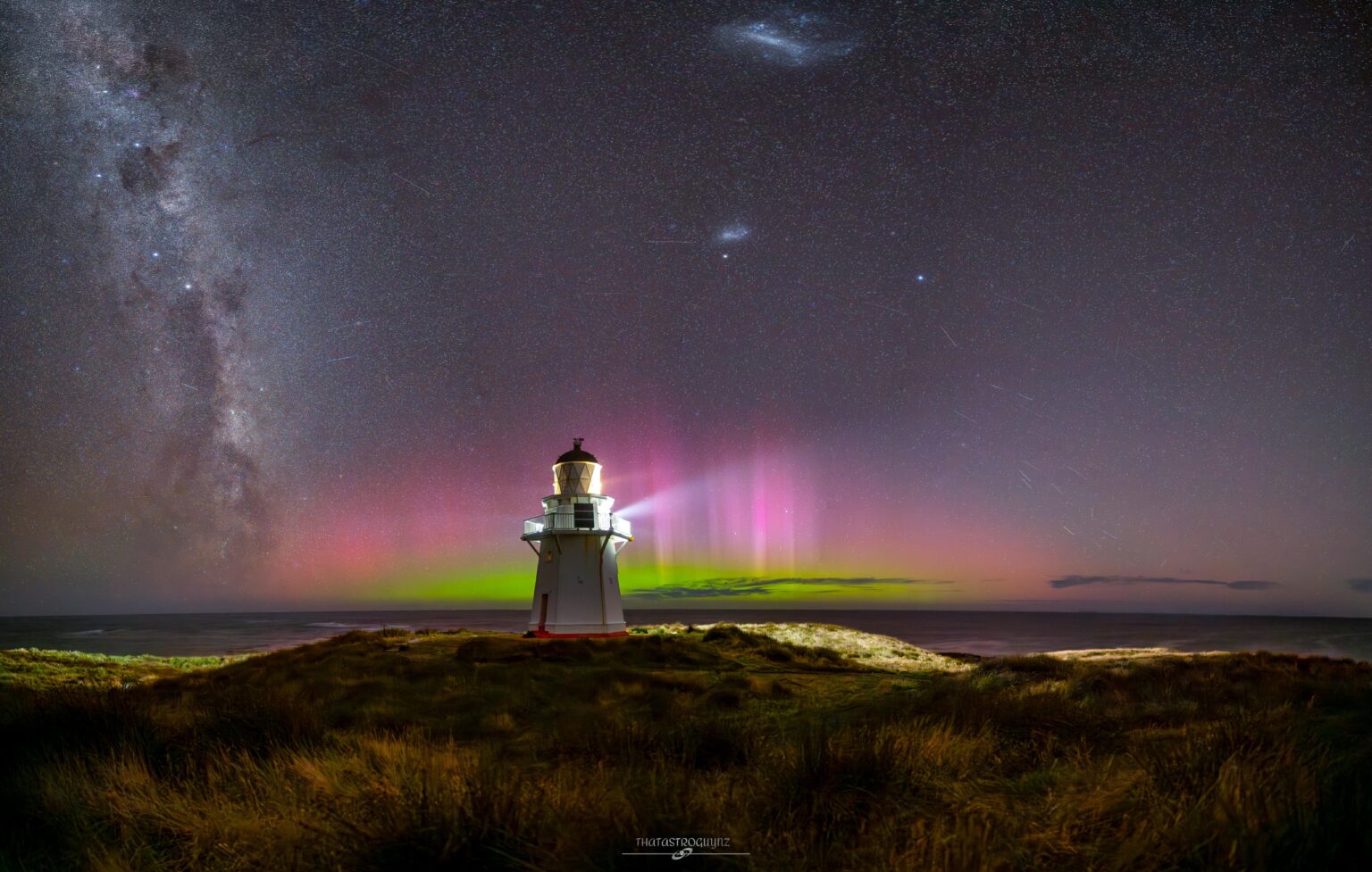 Lichtshow in Waipapa Point, Southland New Zealand