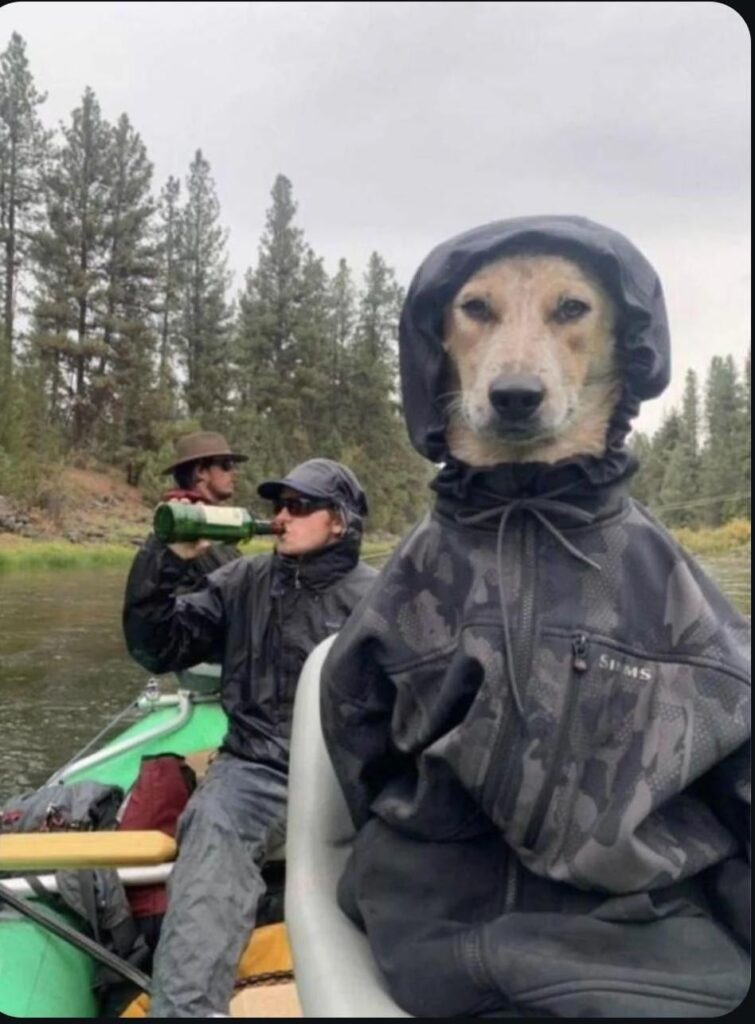 Ich, wenn ich von Papa und seinen Freunden für Fisch ausgehe