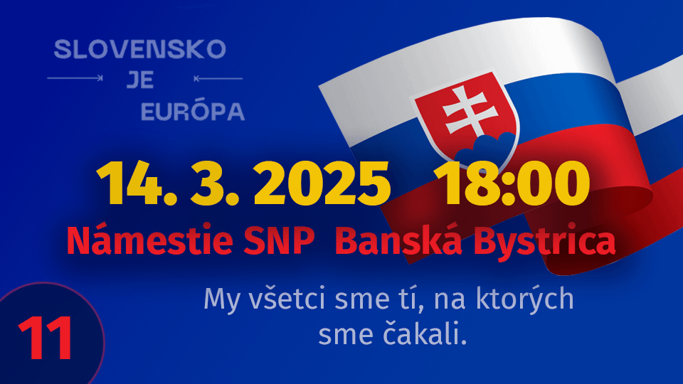 📢 Banská Bystrica lehnt wie jeden Freitag zum elften Mal den Weg zum Bereich des russischen Einflusses und der Proteste ab