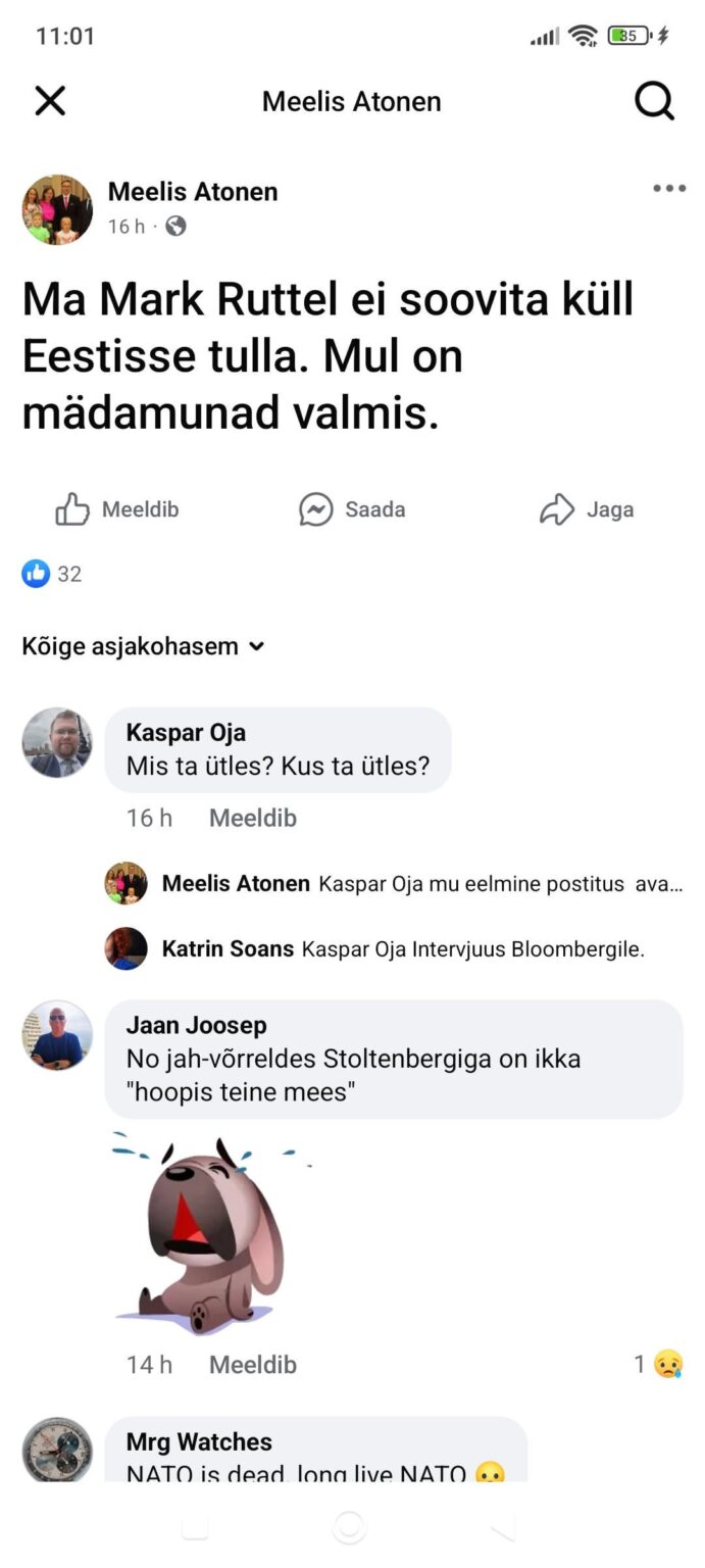 Das Level der Reformpartei ist so niedrig wie Meelis atonen? Zahlungsform!
