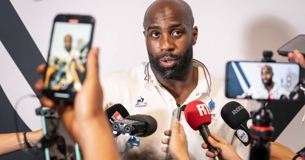 Hafen des Schleiers in Sportwettbewerben: Teddy Riner und Tibo Inshape gegen Bruno Retailleau Hafen des Schleiers in Sportwettbewerben: Teddy Riner und Tibo Inshape gegen Bruno Retailleau