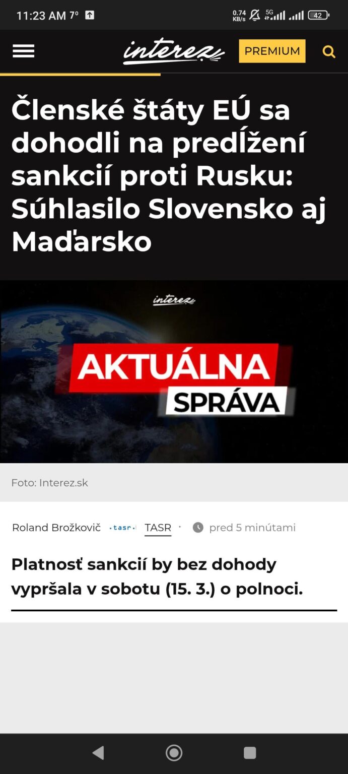 Die Slowakei wird die Sanktionen gegen Russland verlängern Die Slowakei wird die Sanktionen gegen Russland verlängern