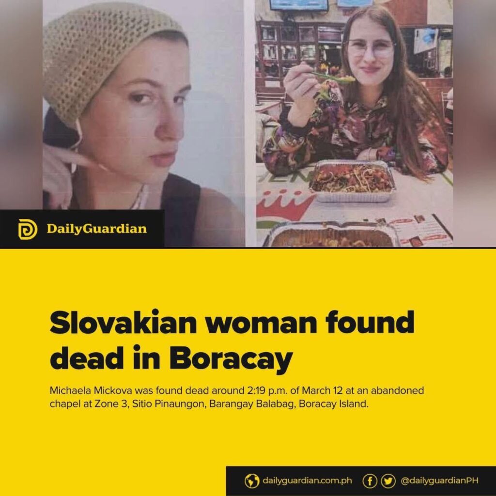 Boracay ist nicht sicher. Diese Dame wurde vergewaltigt und ermordet.