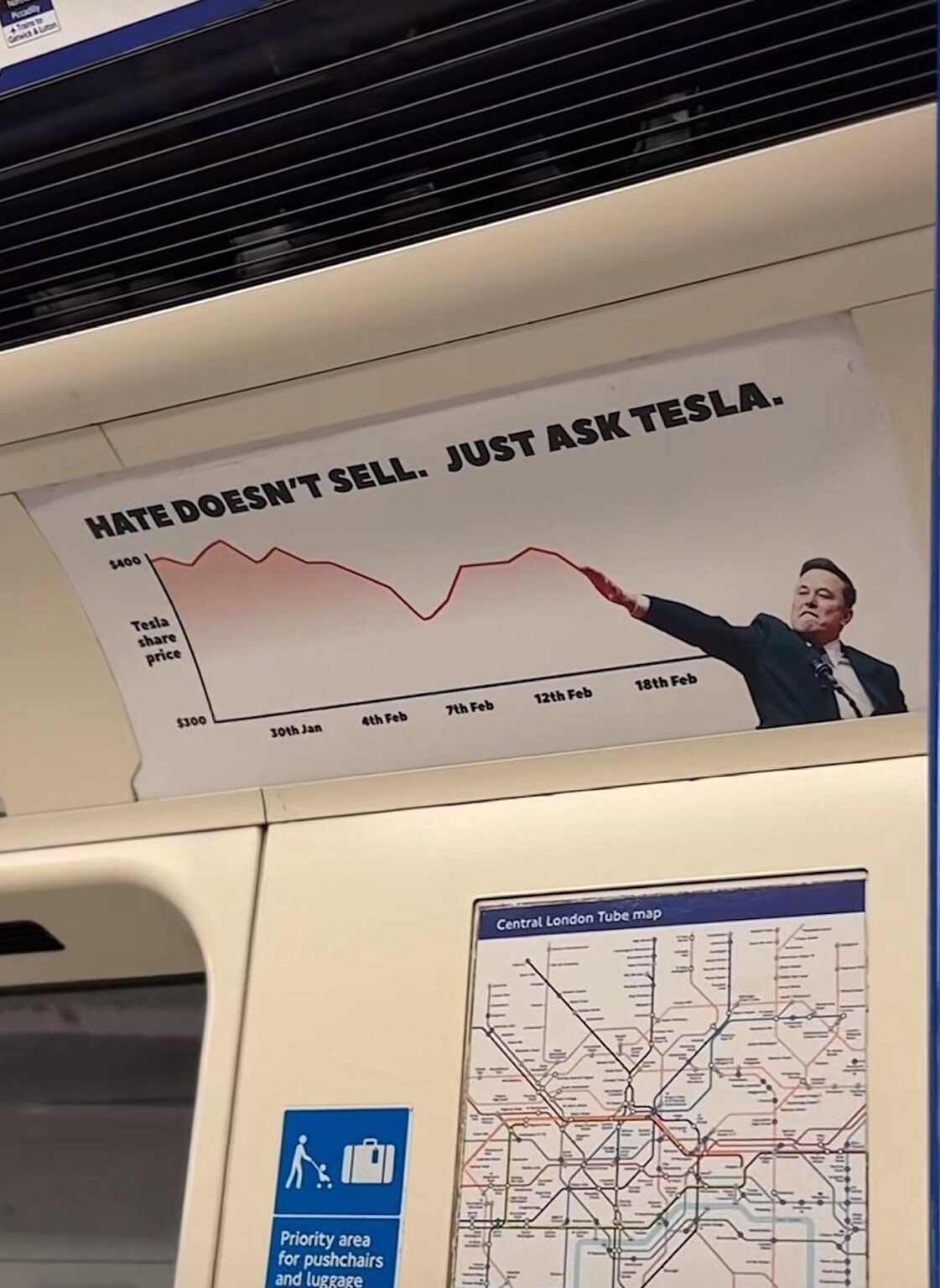 London, auf der Röhre gesichtet.