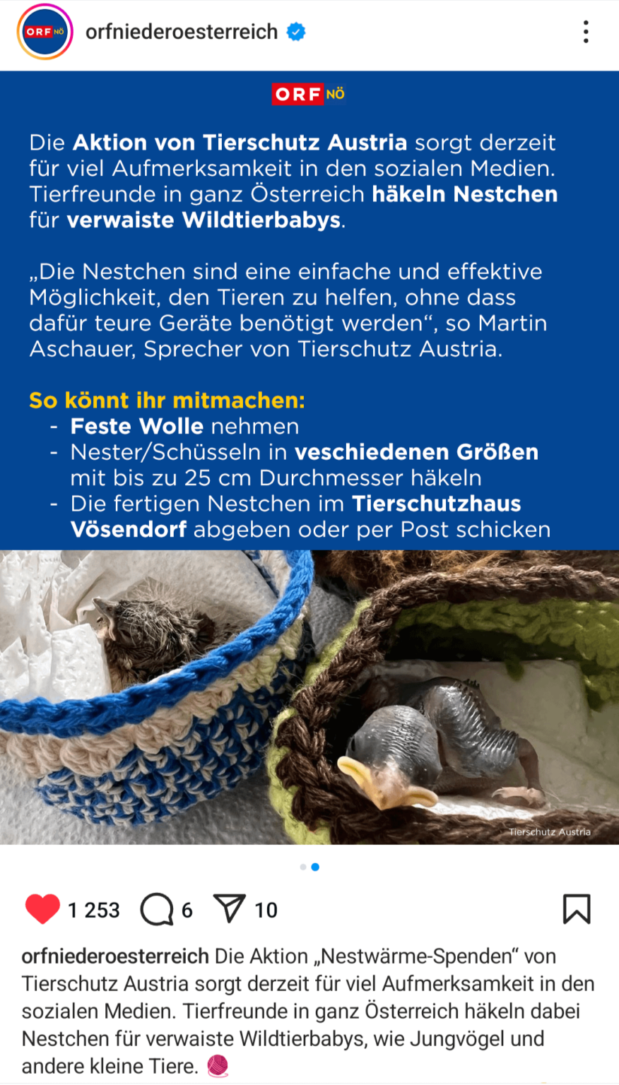 Nester häkeln für den Tierschutz Nester häkeln für den Tierschutz