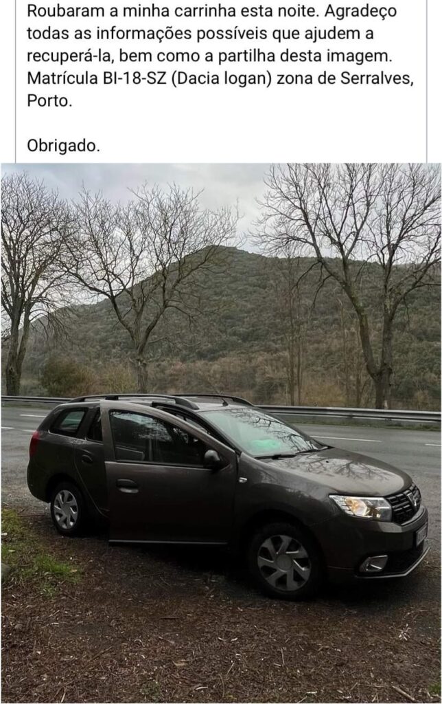 Gestohlenes Auto in Porto in