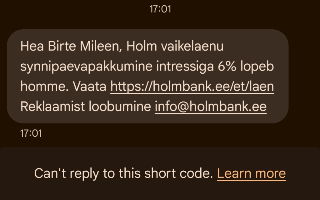 Was ist die Bank, die so ein fehlerhaftes Ding schickt?