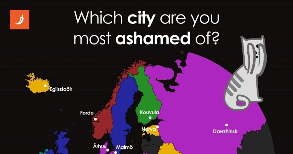 Eine Karte verbreitet sich, die zeigt, welche Städte für jedes Land schämen. Und Kroatien ist da