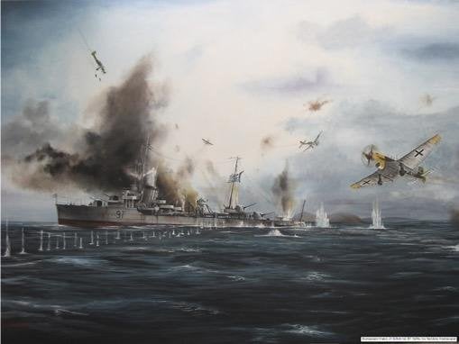 22. April 1941. Der Untergang des "Hydra" Zerstörer in der Nähe von Aegina. | Navalhistory.gr