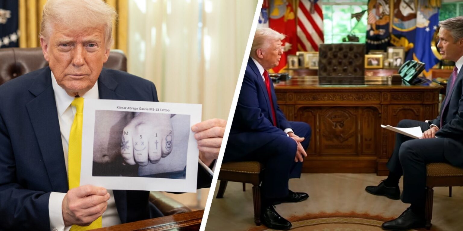 Trump gibt zu, dass er die Ablagerung von Kilmar Abbargo Garcia auf dem Bild hat, das nicht real ist