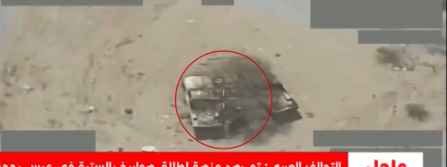 Saudi Air Force Targets Houthis Position und Two Fahrzeuge. Jemen Saada