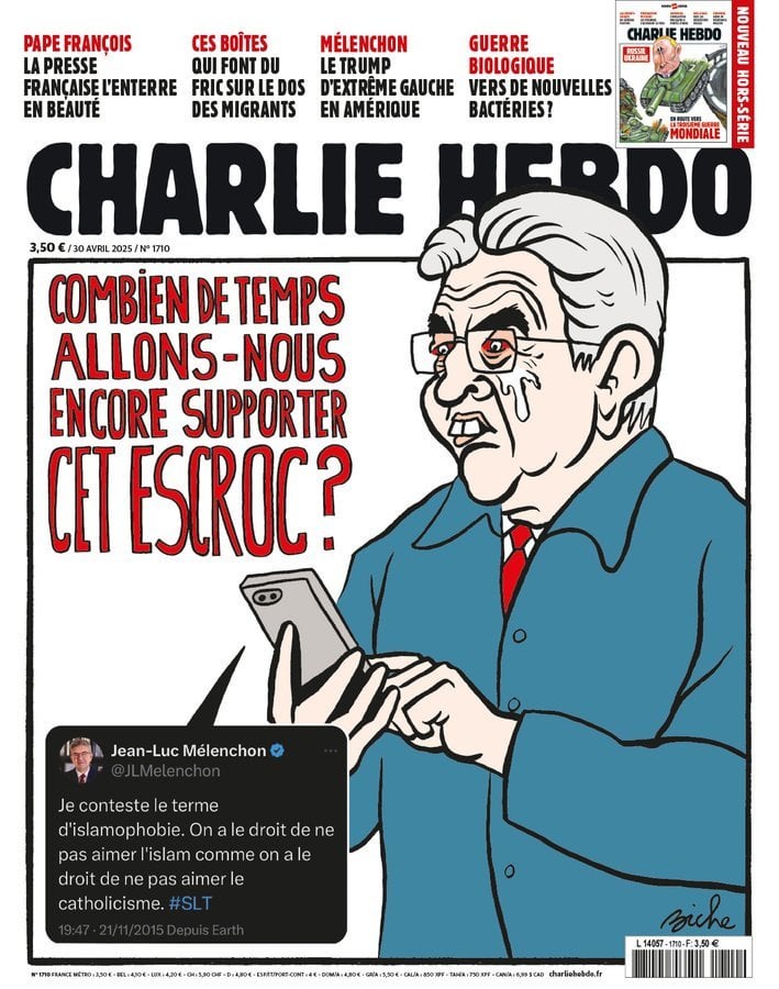Eine von Charlie Hebdo vom 30. April