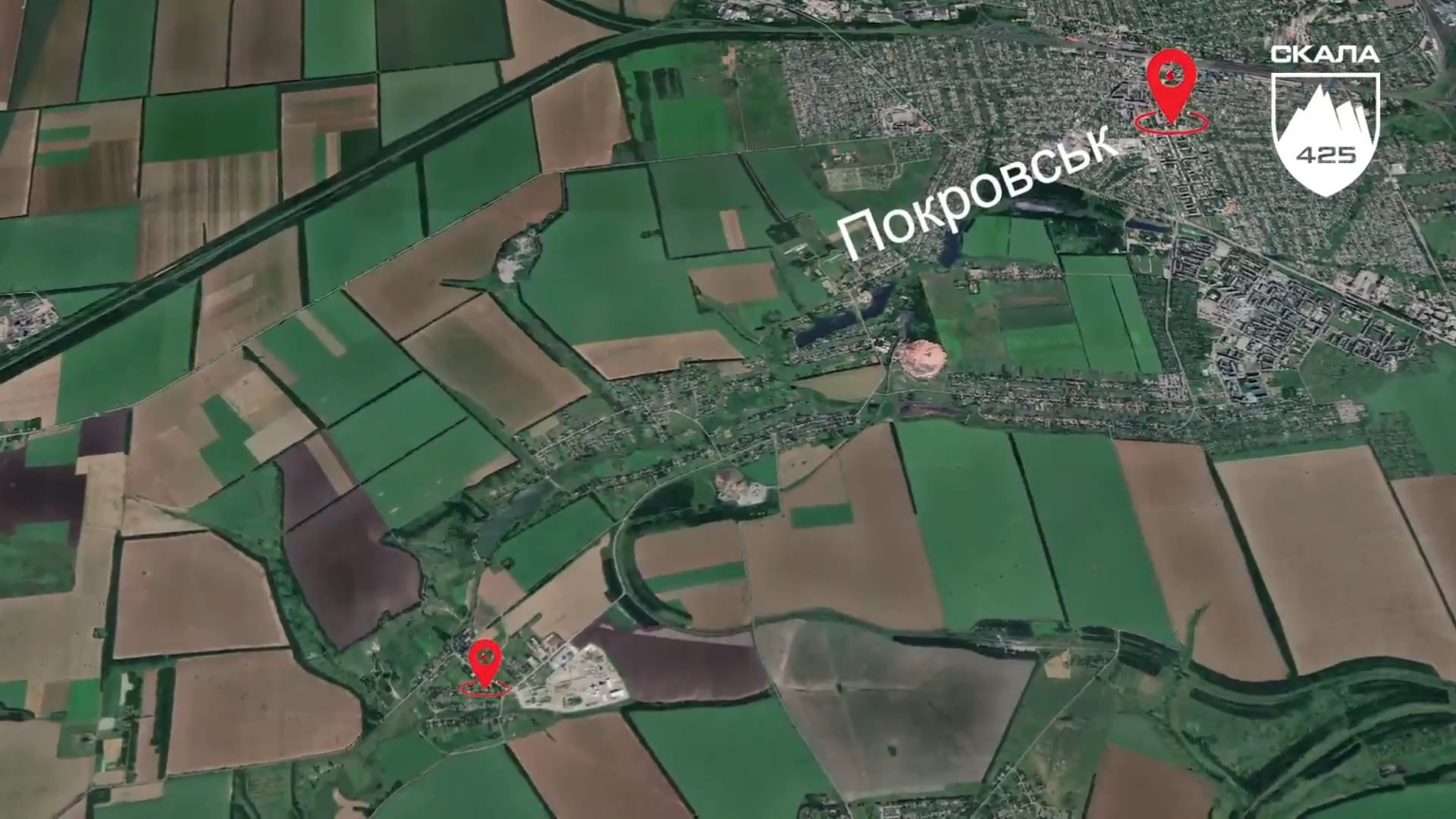 Drohnenmaterial des ukrainischen 425. Sturmregiments "Skala" zeigt den Nahkampf zwischen Soldaten ihrer Einheit und russischen Angreifer in Pishchane, Donezk Oblast.
