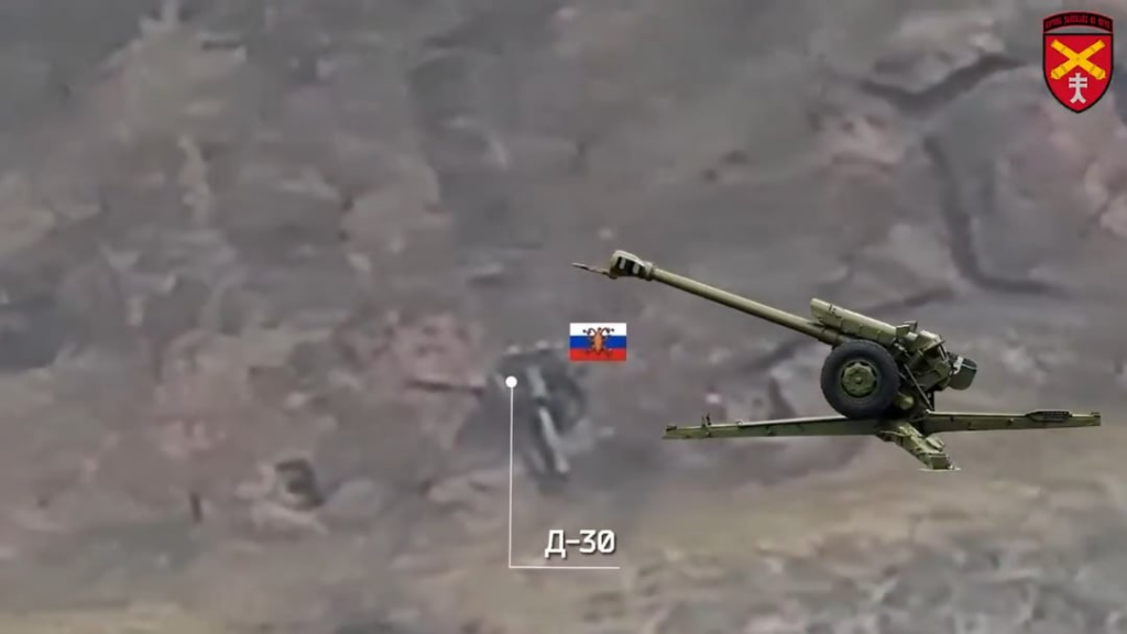 Ukrainische 44. separate Artillerie-Brigade zerstörte die russische MSTA-B, D-30, feindliche Munition Depots + Russische Infanterie. Zaporizhzhia -Richtung. April 2025