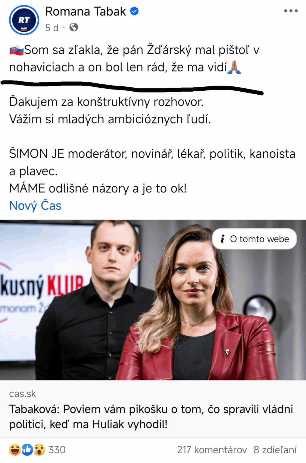 Beitrag R. Tabak auf FB