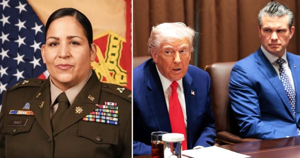 Die erste weibliche Kommande der Armee spielt nach Trumpffoto -Gerüchten Basis Base