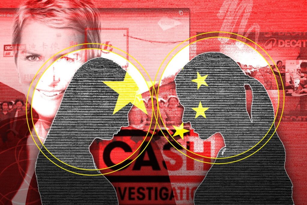 "Cash Investigation" und zwei französische Journalisten, auf die eine Welle des Projektions Cyberbill nach einer Untersuchung des Zehnungsstocks bezeichnet wird