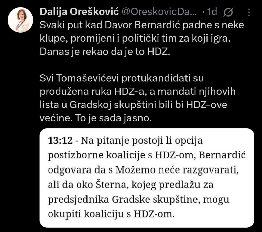 Nachdem Davor Bernardic fast die SDP zerstört hatte, versuchte er jetzt, den HDZ zu zerstören und