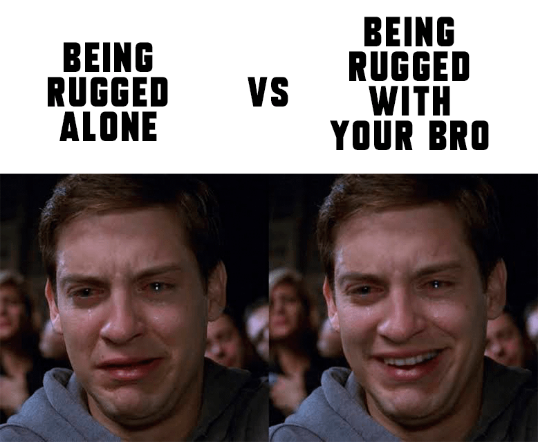 Allein rau sein und mit Ihrem Bruder robust sind