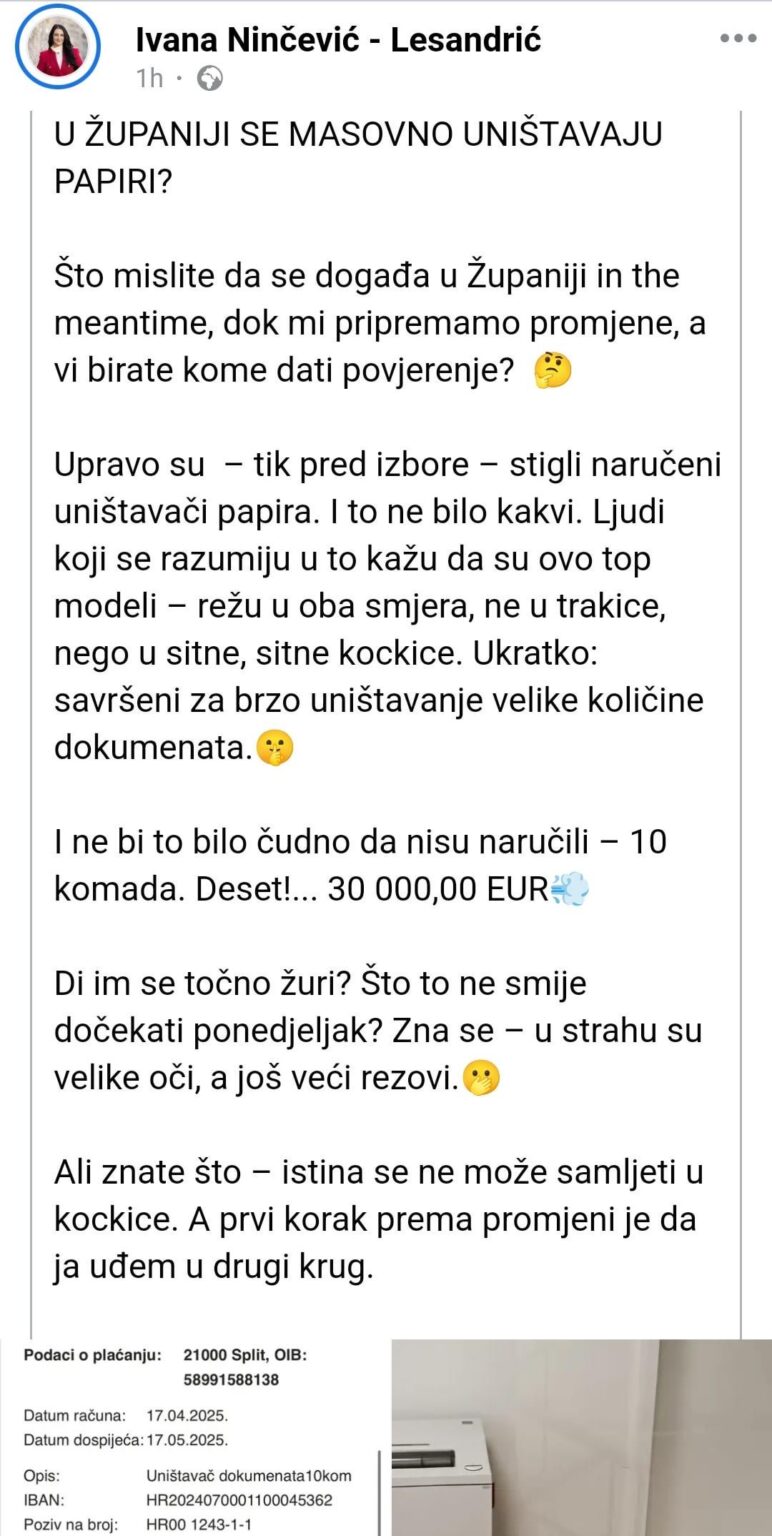 Plamenko Boban (Split -Dalmatia County - HDZ) kauft Papierschneider im Wert von 30.000 €, das Böse nicht nötig