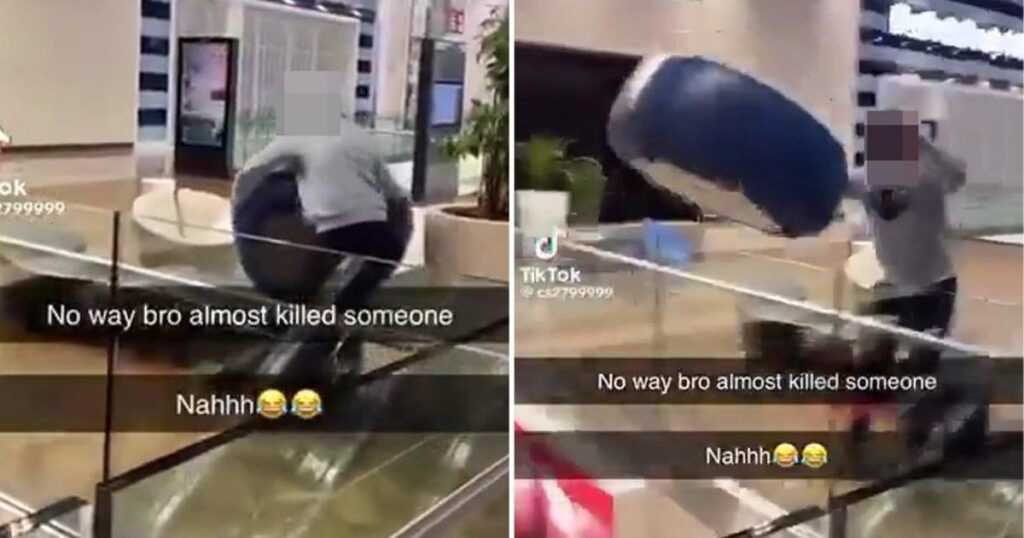 Schuljungen verweigern, einen massiven Platz über Balkon in Westfield zu werfen
