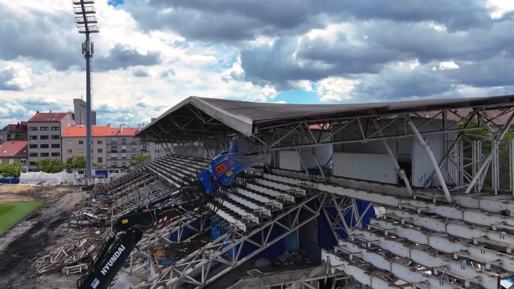 Abriss des Stadions in Kranjcevic in Zagreb. Quelle: Stadt Zagreb Ig