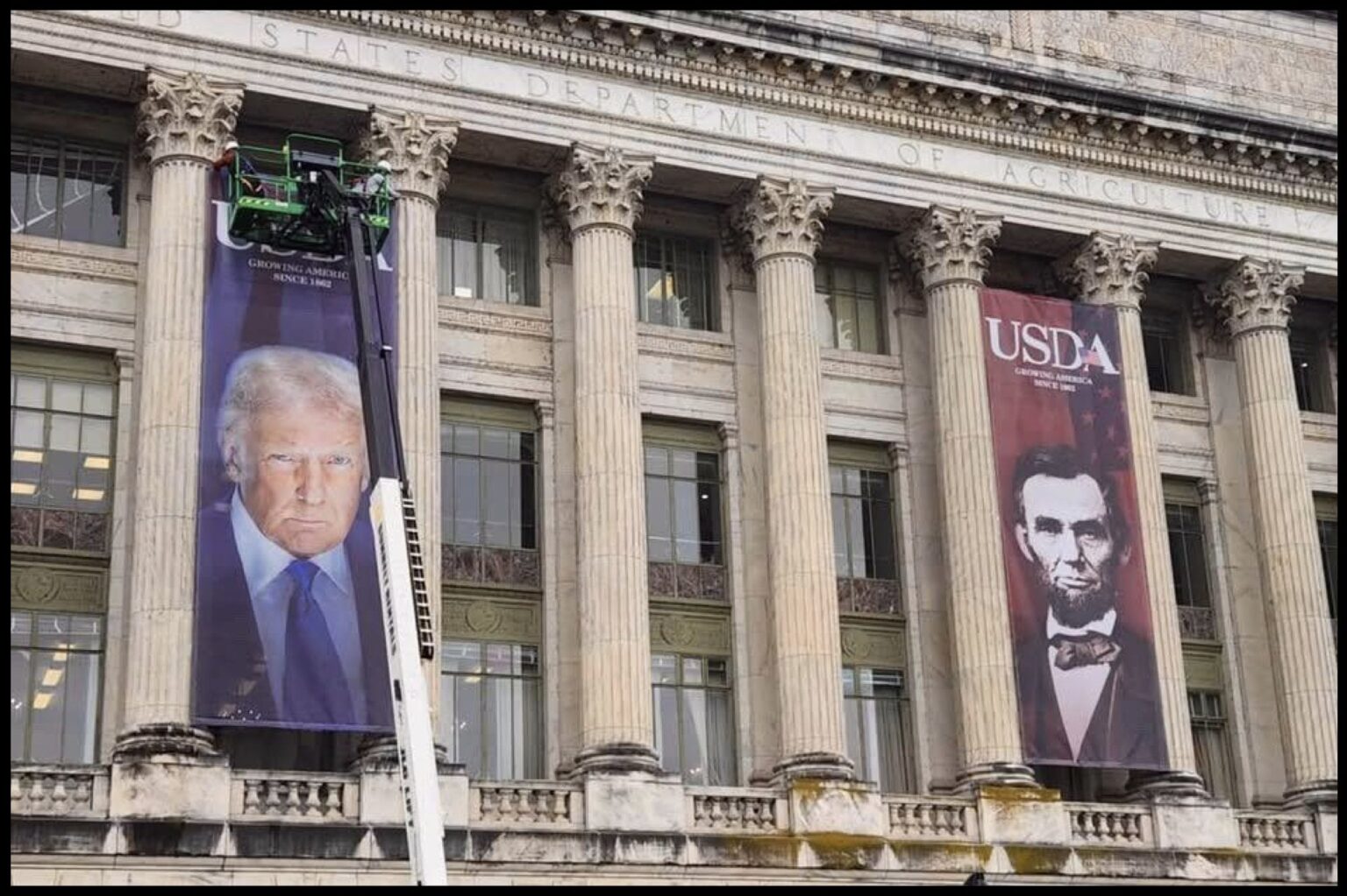 Trumps Gesicht im USDA -Gebäude zeichnet Nordkorea, Russland Vergleiche: "Er ist voll auf den lieben Führer"