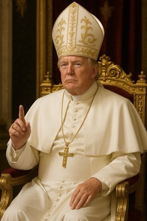 Trump postet offensichtliches KI -Foto von sich, während der Papst online abhebt