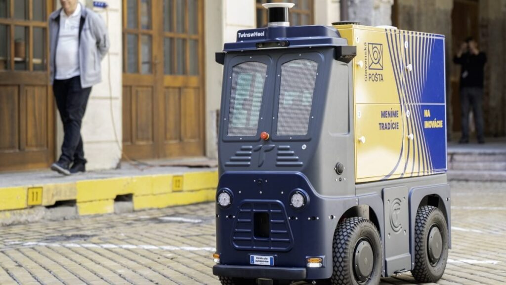 Der slowakische Beitrag wird mit einer Neuheit geliefert: Sie wird ein autonomes Fahrzeug verwenden, um Sendungen in Bratislava zu liefern Der slowakische Beitrag wird mit einer Neuheit geliefert: Sie wird ein autonomes Fahrzeug verwenden, um Sendungen in Bratislava zu liefern