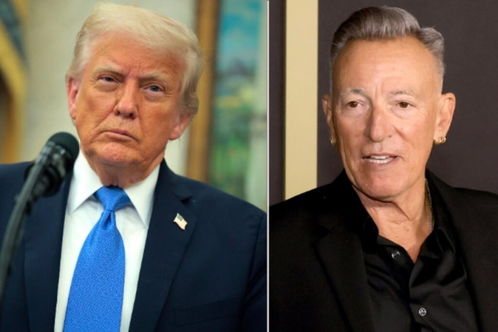 Trump postet falsches Video von ihm, der Bruce Springsteen mit einem Golfball schlägt