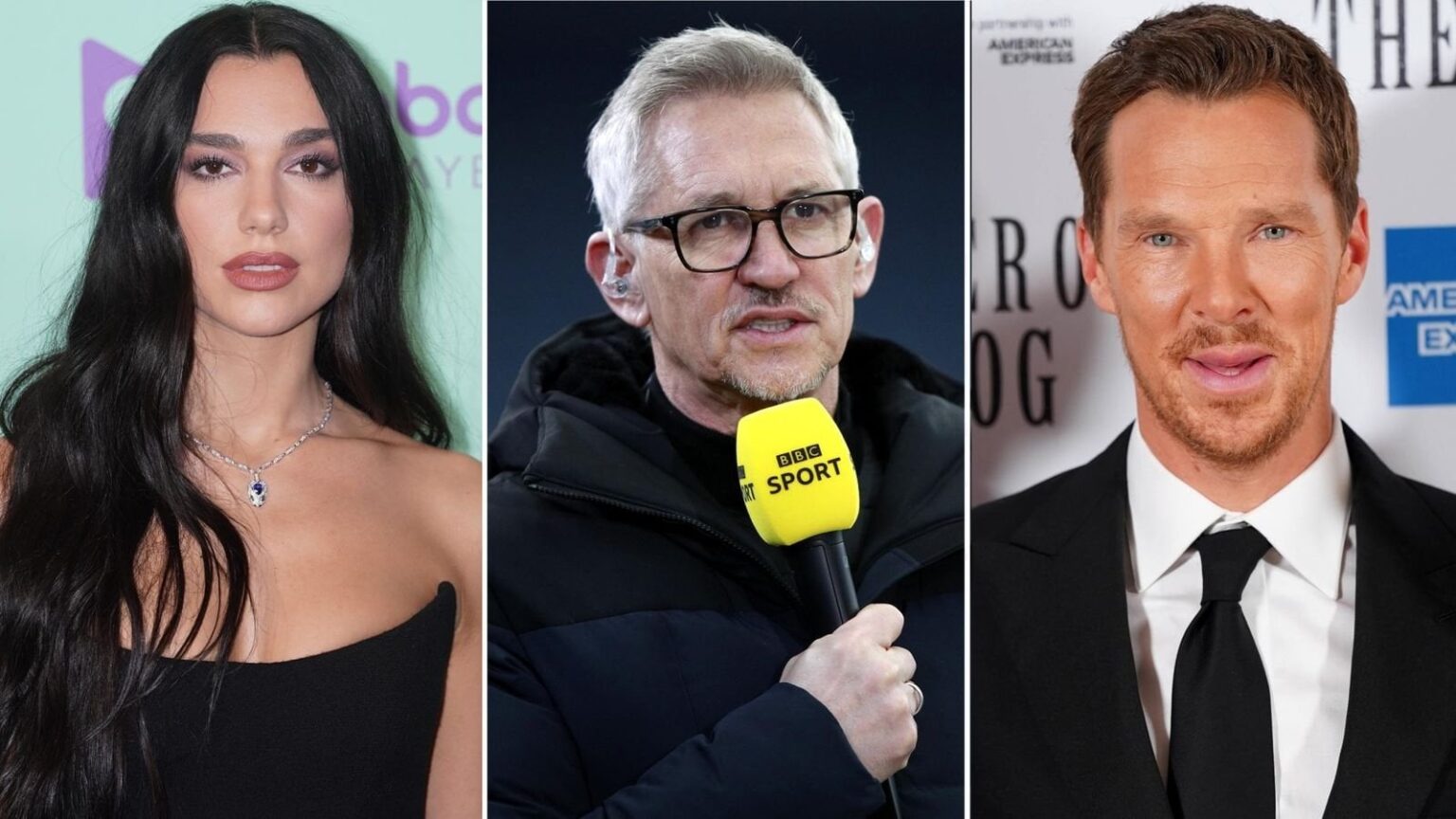 Dua Lipa, Gary Lineker und Benedict Cumberbatch treten mehr als 300 Zahlen an, die den PM auffordern, in Gaza „Complicity“ zu beenden, in Großbritannien zu beenden Dua Lipa, Gary Lineker und Benedict Cumberbatch treten mehr als 300 Zahlen an, die den PM auffordern, in Gaza "Complicity" zu beenden, in Großbritannien zu beenden