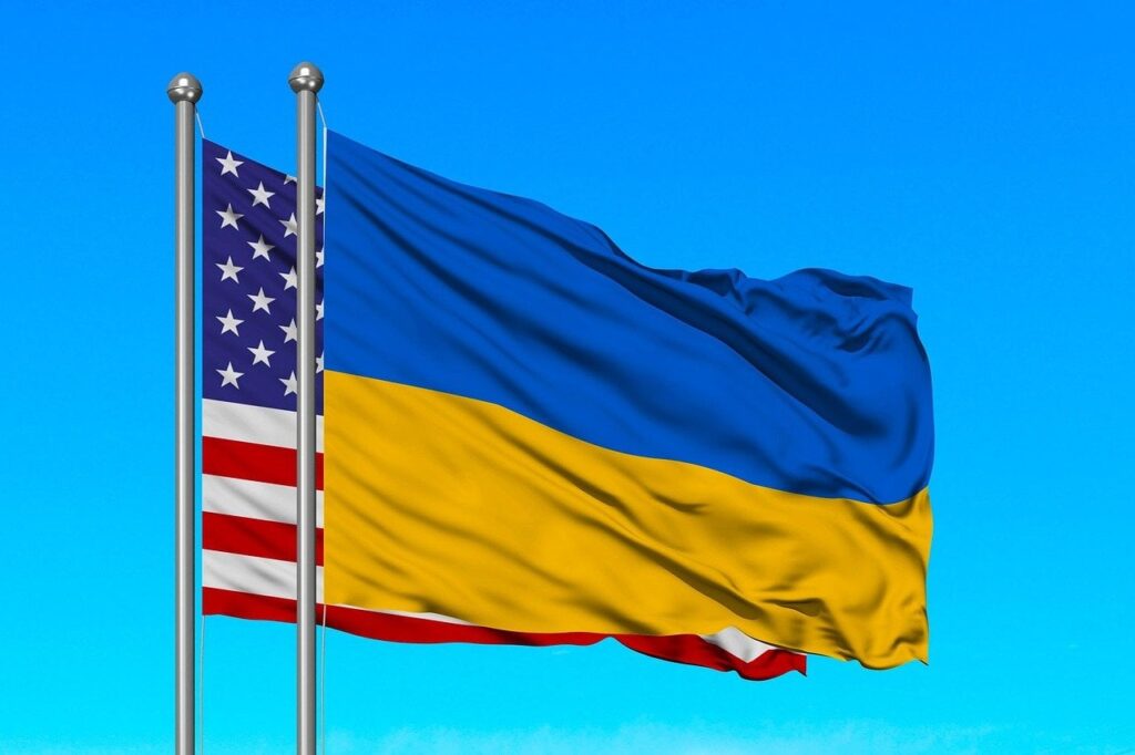 US -amerikanische Ukraine -Zeichen für Mineralien in der Hoffnung, beide Nation zugute kommen