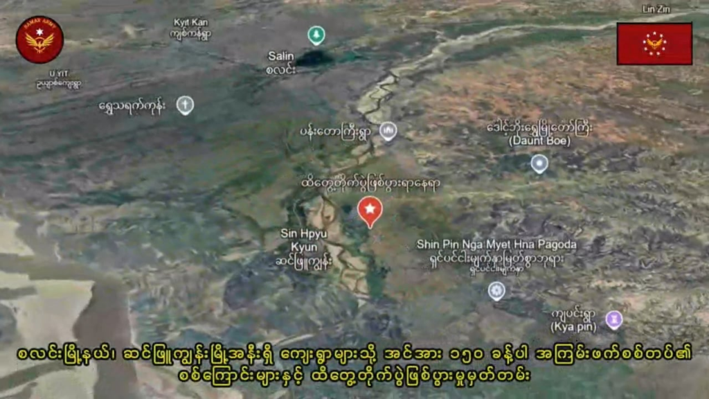 Zusammenstellung der Bamar-Armee-Rebellengruppe, die gegen die birmanische Armee in der Region Magway, Myanmar (12. April-12. Mai; Musik aus Quellen) kämpft