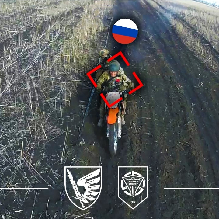 "Perun Group" FPV -Piloten der 79. Luftangriffsbrigade der ukraine Hunt Russischen Infanterie, Motorräder und Rüstung in Donbas. 05.2025